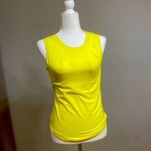 Oiselle yellow workout tank top